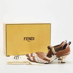 Pre Owned Fendi Brown/Transparent PVC and Leather Colibri Slingback Pumps Size 37
