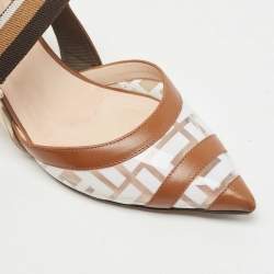 Pre Owned Fendi Brown/Transparent PVC and Leather Colibri Slingback Pumps Size 37