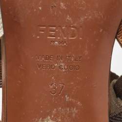 Pre Owned Fendi Brown/Transparent PVC and Leather Colibri Slingback Pumps Size 37