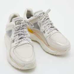 Pre Owned Fendi White Leather and Mesh Chunky Low Top Sneakers Size 40