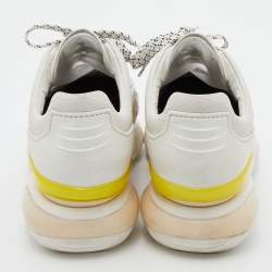 Pre Owned Fendi White Leather and Mesh Chunky Low Top Sneakers Size 40
