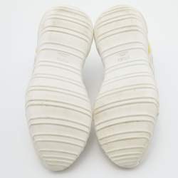 Pre Owned Fendi White Leather and Mesh Chunky Low Top Sneakers Size 40