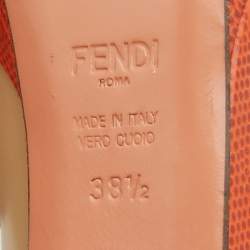 Pre Owned Fendi Light Brown Leather Double Platform Pumps Size 38.5