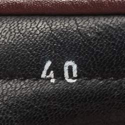Pre Owned Fendi Black/Burgundy Leather Monster Eye Loafers Size 40