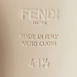 Pre Owned Fendi Brown Zucca Velvet Block Heel Slide Sandals Size 41.5