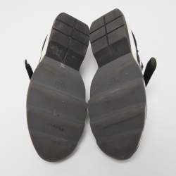 Pre Owned Fendi Black/Brown Zucca Knit Fabric Rockoko Low Top Sneakers Size 39