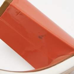 Pre Owned Fendi Tri Color Patent Leather Slide Sandals Size 37.5