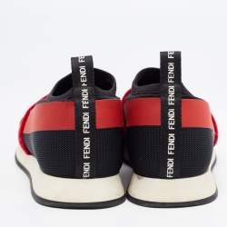 Pre Owned Fendi Multicolor Velvet and Fabric Runaway Sneakers Size 36