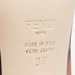 Pre Owned Fendi Black/Brown Mesh And Leather Trim Colibri Pointed Toe Pumps Size 37