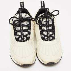 Pre Owned Fendi White Nylon FFreedom Low Top Sneakers Size 37.5
