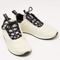 Pre Owned Fendi White Nylon FFreedom Low Top Sneakers Size 37.5