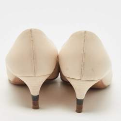 Pre Owned Fendi Beige Leather Pointed Toe Pumps Size 36
