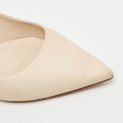 Pre Owned Fendi Beige Leather Pointed Toe Pumps Size 36