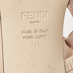 Pre Owned Fendi Beige Canvas and Mesh Colibri Pumps Size 40