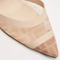 Pre Owned Fendi Beige Canvas and Mesh Colibri Pumps Size 40