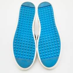 Pre Owned Fendi Tri Color Leather Karlito Studded Low Top Sneakers Size 39