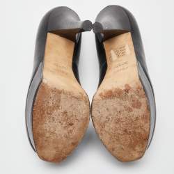 Pre Owned Fendi Black Leather Fendista Platform Pumps Size 35