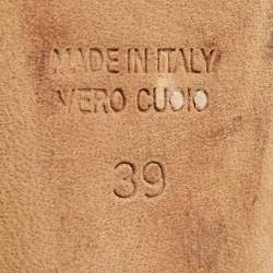 Pre Owned Fendi Green  Python Embossed Leather Slingback Sandals Size 39