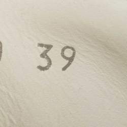 Pre Owned Fendi White/Brown FF Canvas and Leather Motif Lace Up Sneakers Size 39