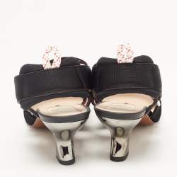 Fendi Multicolor Canvas and Mesh Colibri Pumps Size 38.5