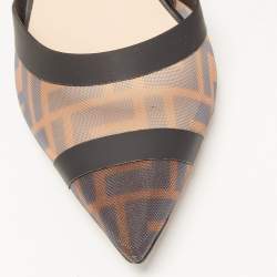 Fendi Multicolor Canvas and Mesh Colibri Pumps Size 38.5