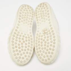 Pre Owned Fendi Tricolor Embroidered Canvas and Leather Low Top Sneakers Size 37