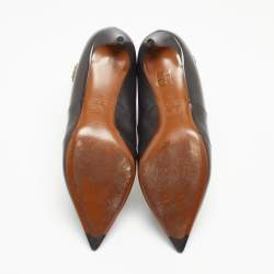 Pre Owned Fendi Brown Leather and Canvas FF Logo Printed Sock Ankle Boots Size 39