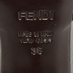 مملوكة مسبقًا Fendi Brown Zucca Canvas and Leather Bow Slides Size 36