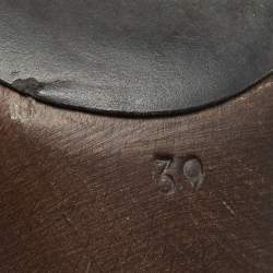 Pre Owned Fendi Brown Zucca Canvas And Leather Slide Sandals Size 39