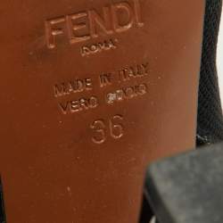 Pre Owned Fendi Brown Zucca Mesh and Canvas Colibri Slingback Pumps Size 36