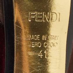 Pre Owned Fendi Multicolor Faux Fur and Suede Embellished Booties Size 41