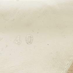 Pre Owned Fendi White/Brown Leather and Zucca Elastic Band Slip On Sneakers Size 40