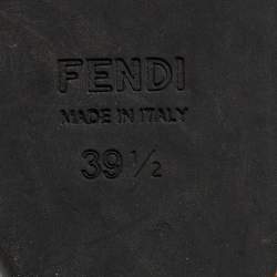 Pre Owned Fendi Black Canvas B Buckle Platform Wedge Sandals Size 39.5