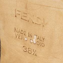 Pre Owned Fendi Brown Tobacco Zucca Canvas Fendista Platform Pumps Size 38.5