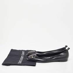 Pre Owned Fendi Black Rubber Peep Toe Ballet Flats Size 41