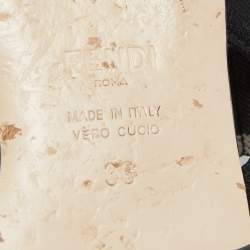 Pre Owned Fendi Black Zucca PVC and Leather Colibri Slingback Flats Size 36