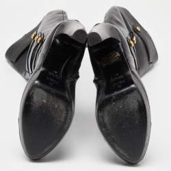 Pre Owned Fendi Black Leather Knee Length Boots Size 37