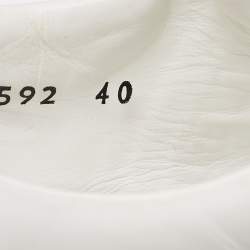 Pre Owned Fendi White Leather Rockoclick Sneakers Size 40