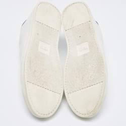 Pre Owned Fendi White Leather Rockoclick Sneakers Size 40