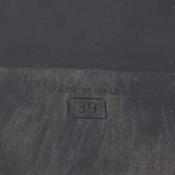 Pre Owned Fendi Brown/Black Shearling Fur Ankle Strap Flat Sandals Size 39