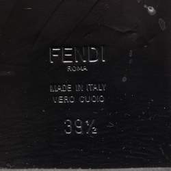 Pre Owned Fendi Black Patent Leather Knee Length Boots Size 39.5