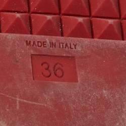 Pre Owned Fendi Blue/Black Leather Flowerland Slides Size 36