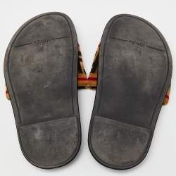 Fendi Brown Velvet Forever Fendi Slide Flats Size 37