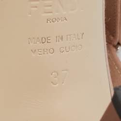 Pre Owned Fendi Beige Satin and Lace Colibri Slingback Pumps Size 37