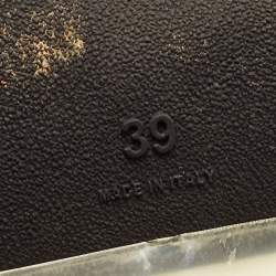 Pre Owned Fendi Black Velvet and Leather Flowerland Slip On Sneakers Size 39