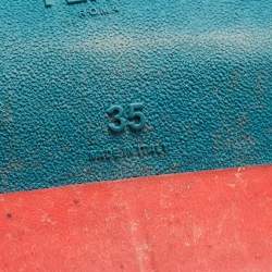 Pre Owned Fendi Black Leather Flowerland Embellished Slip On Sneakers Size 35