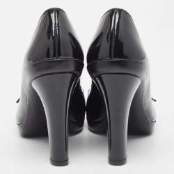 Pre Owned Fendi Black Patent Leather Platform Pumps Size 37.5