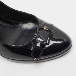 Pre Owned Fendi Black Patent Leather Platform Pumps Size 37.5