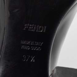 Pre Owned Fendi Black Patent Leather Platform Pumps Size 37.5