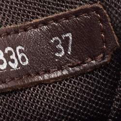 Pre Owned Fendi Brown Zucca Canvas and Leather Low Top Sneakers Size 37